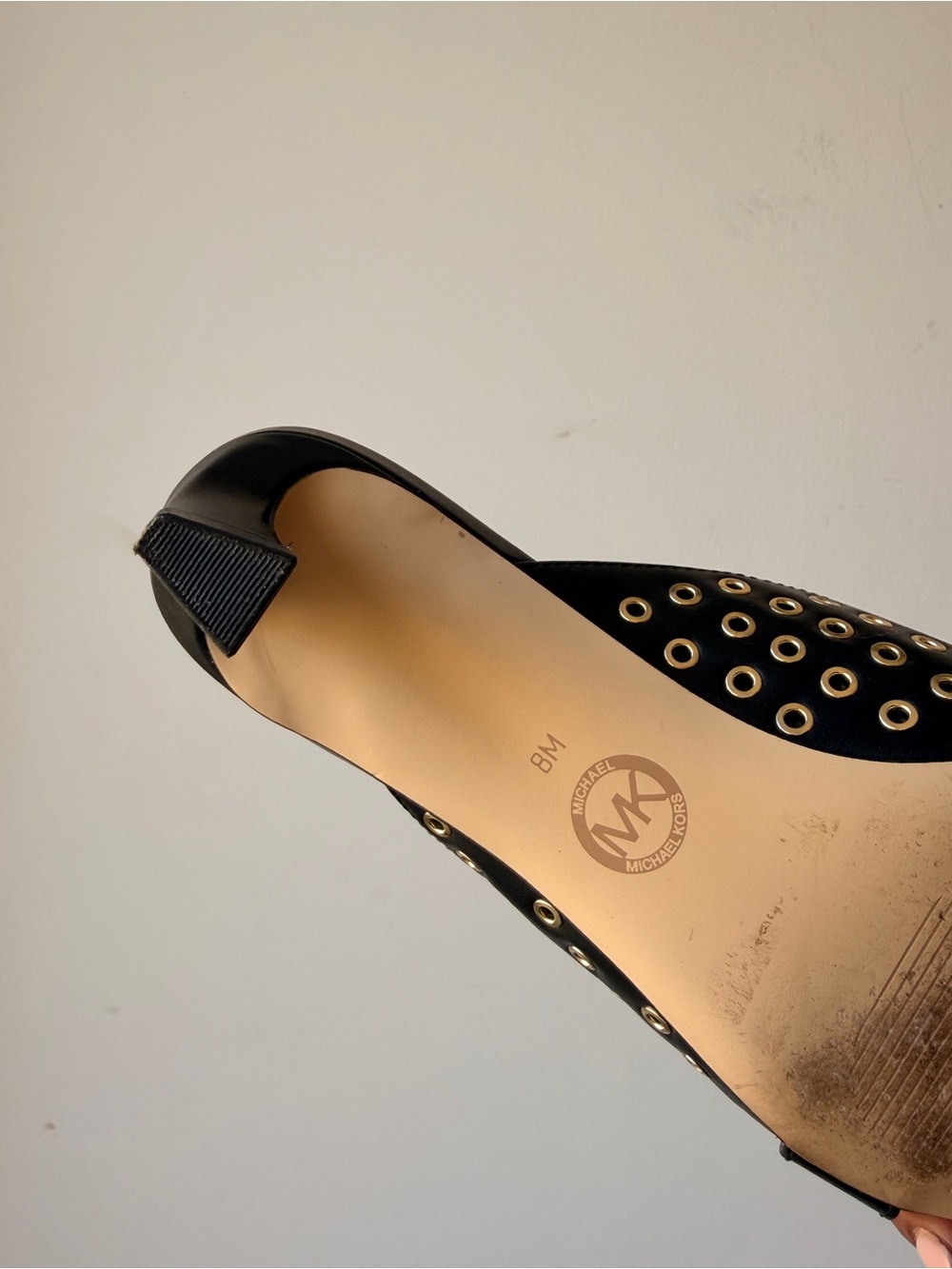 MICHAEL Michael Kors Black Leather Studded Buckle Mules - Picture 10 of 10